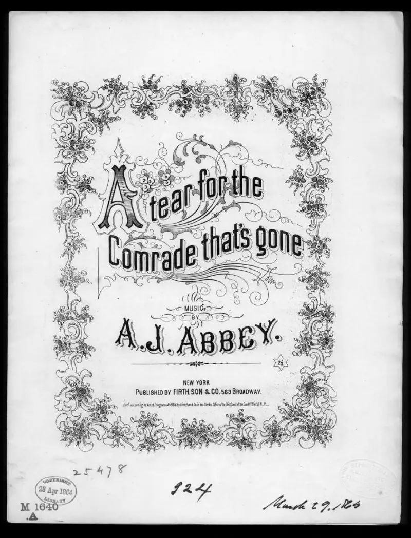 Первая страница нот «A tear for the comrade that's gone»