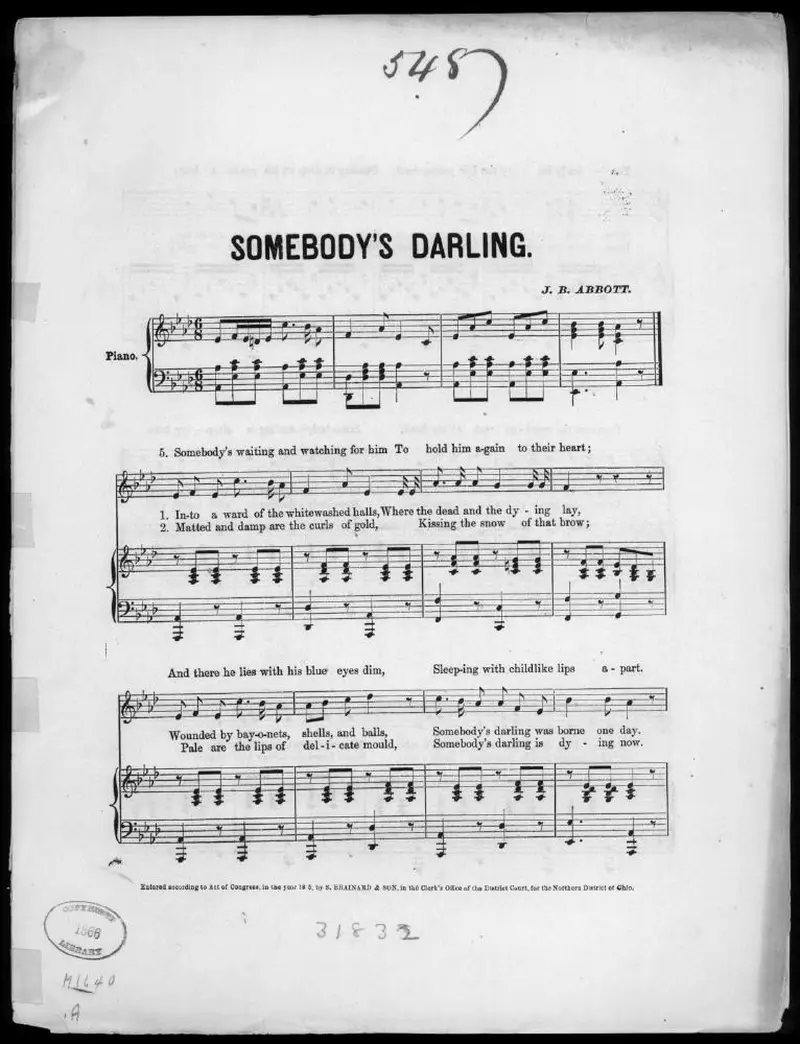 Первая страница нот «Somebody's darling»