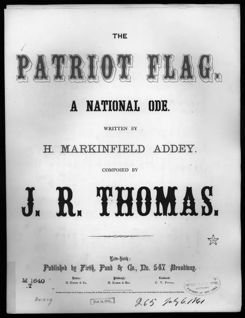 Первая страница нот «The Patriot flag»