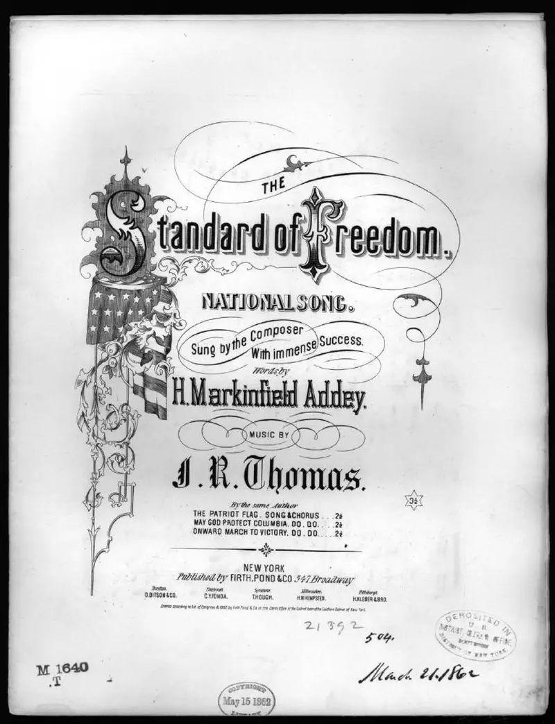 Первая страница нот «The Standard of freedom»