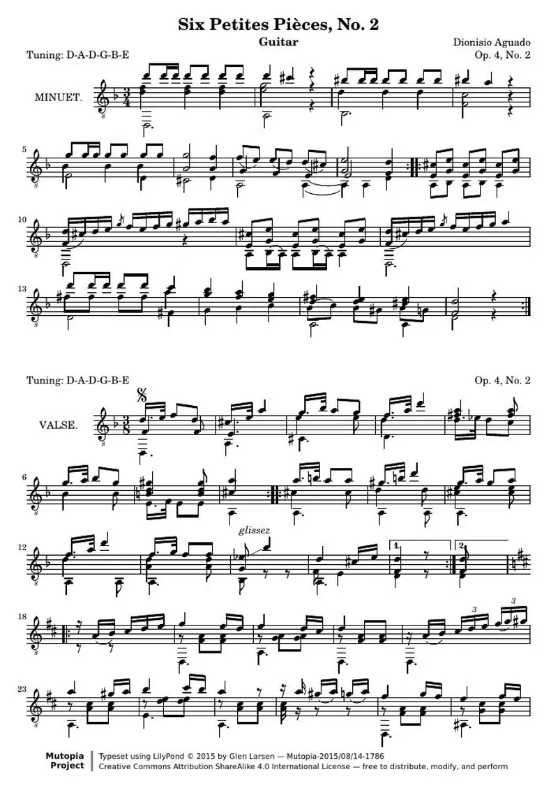 Первая страница нот «Six Petites Pièces, № 2»