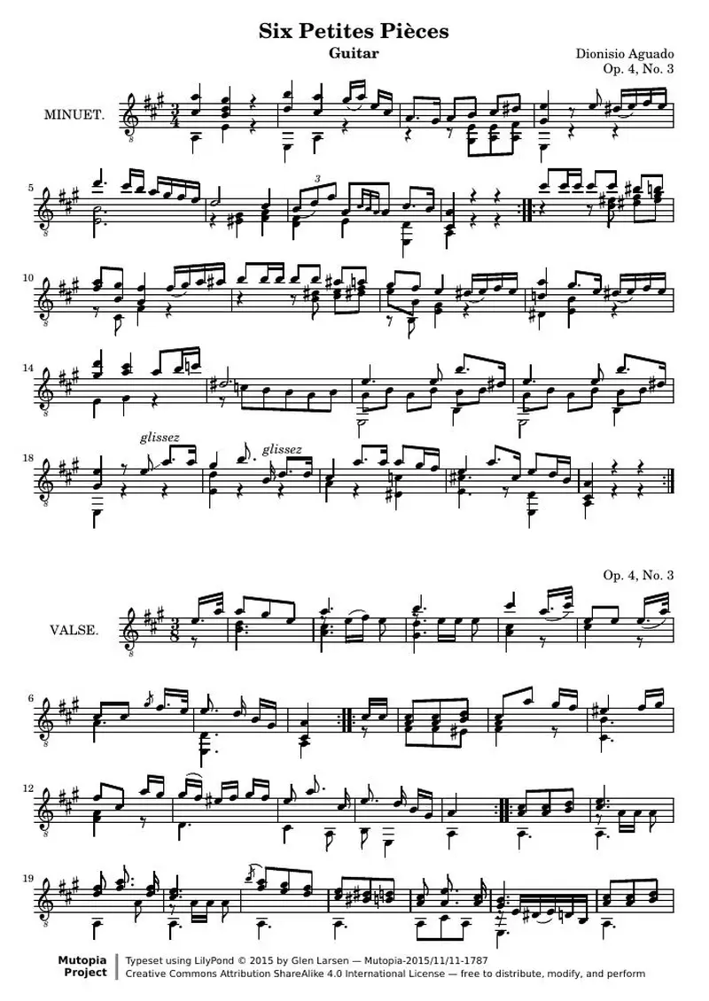 Первая страница нот «Six Petites Pièces, № 3 (соч. 4, № 3)»