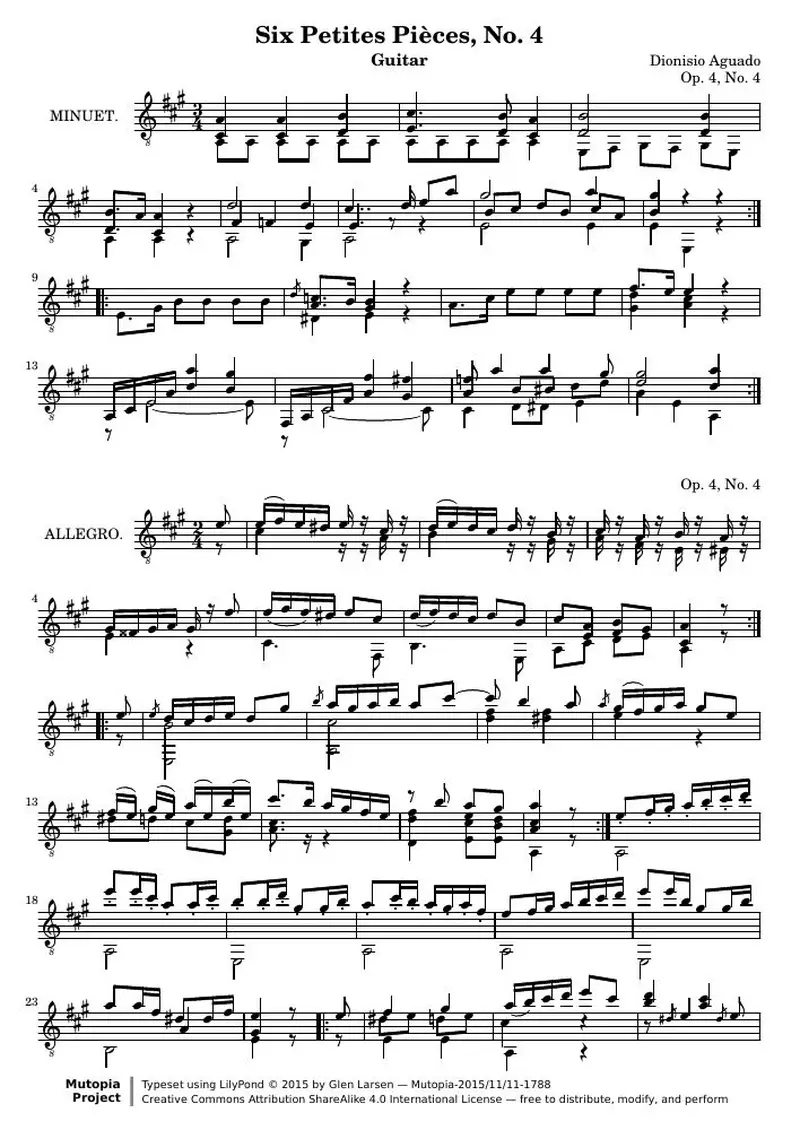Первая страница нот «Six Petites Pièces, № 4 (соч. 4, № 4)»