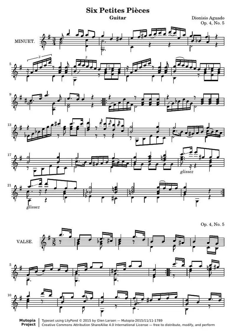Первая страница нот «Six Petites Pièces, № 5 (соч. 4, № 5)»