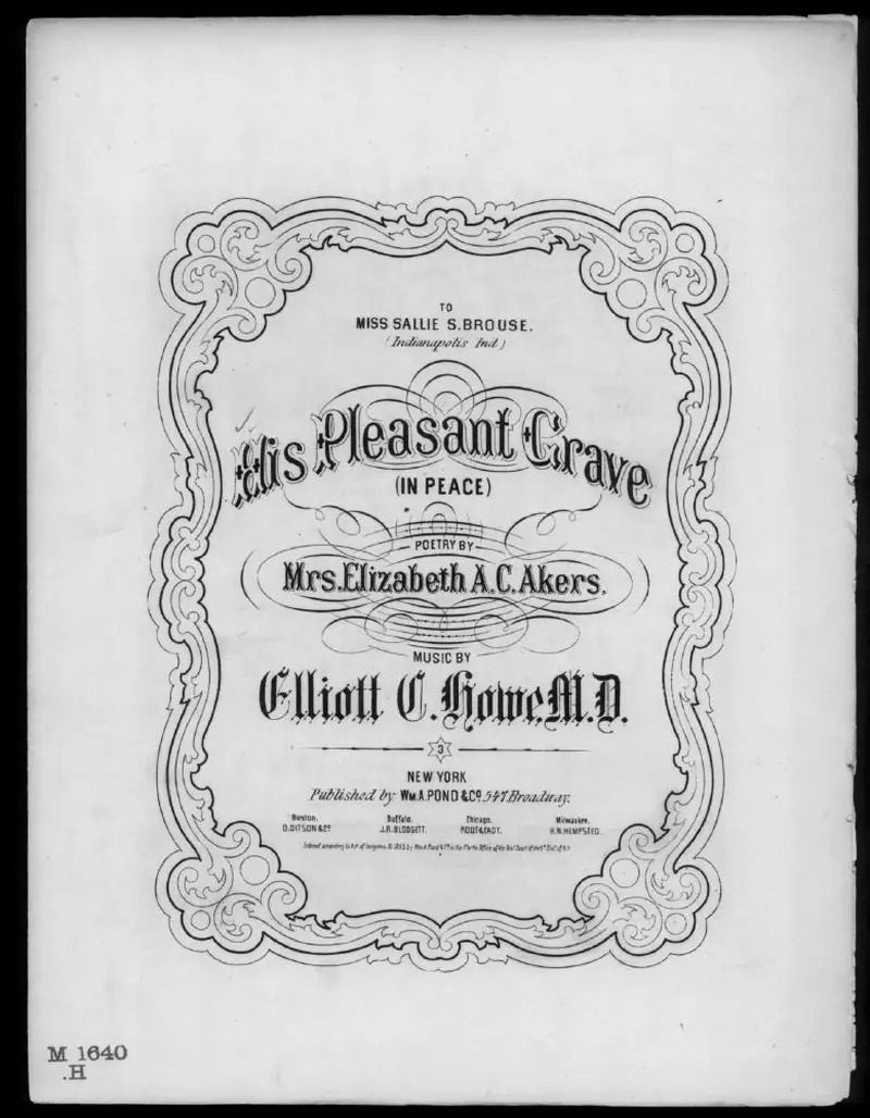 Первая страница нот «His pleasant grave»