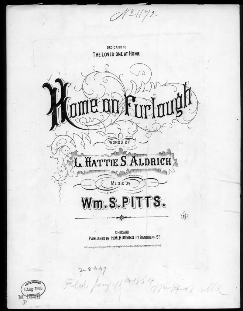 Первая страница нот «Home on furlough»