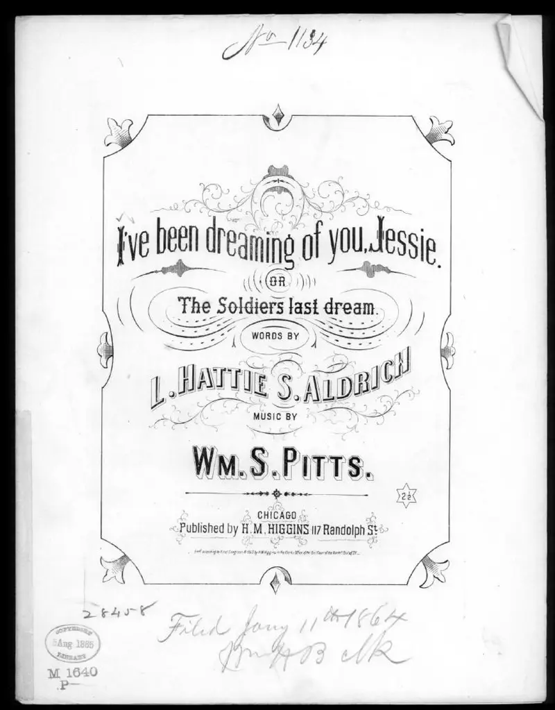 Первая страница нот «I've been dreaming of you Jessie, or The Soldiers last dream»