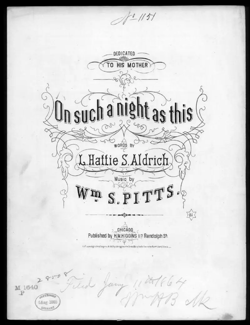 Первая страница нот «On such a night as this»