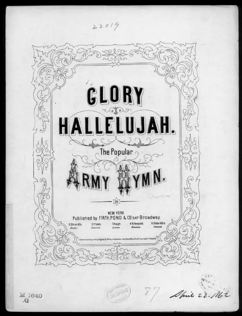 Первая страница нот «Glory! hallelujah!»