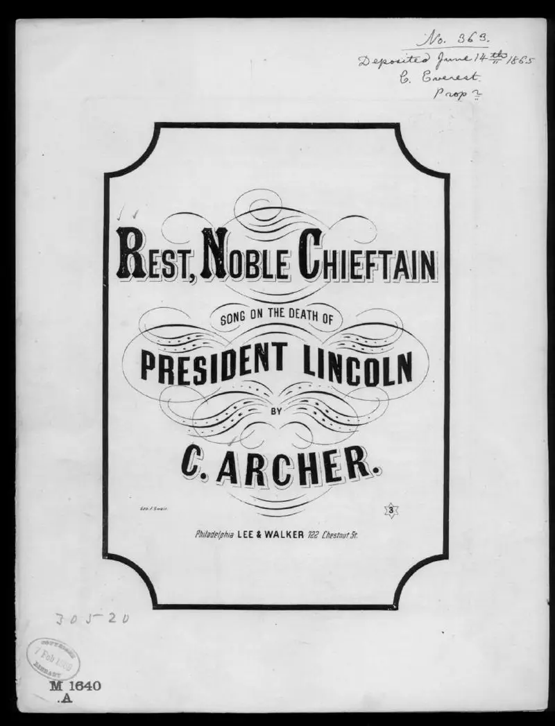 Первая страница нот «Rest, noble chieftain»