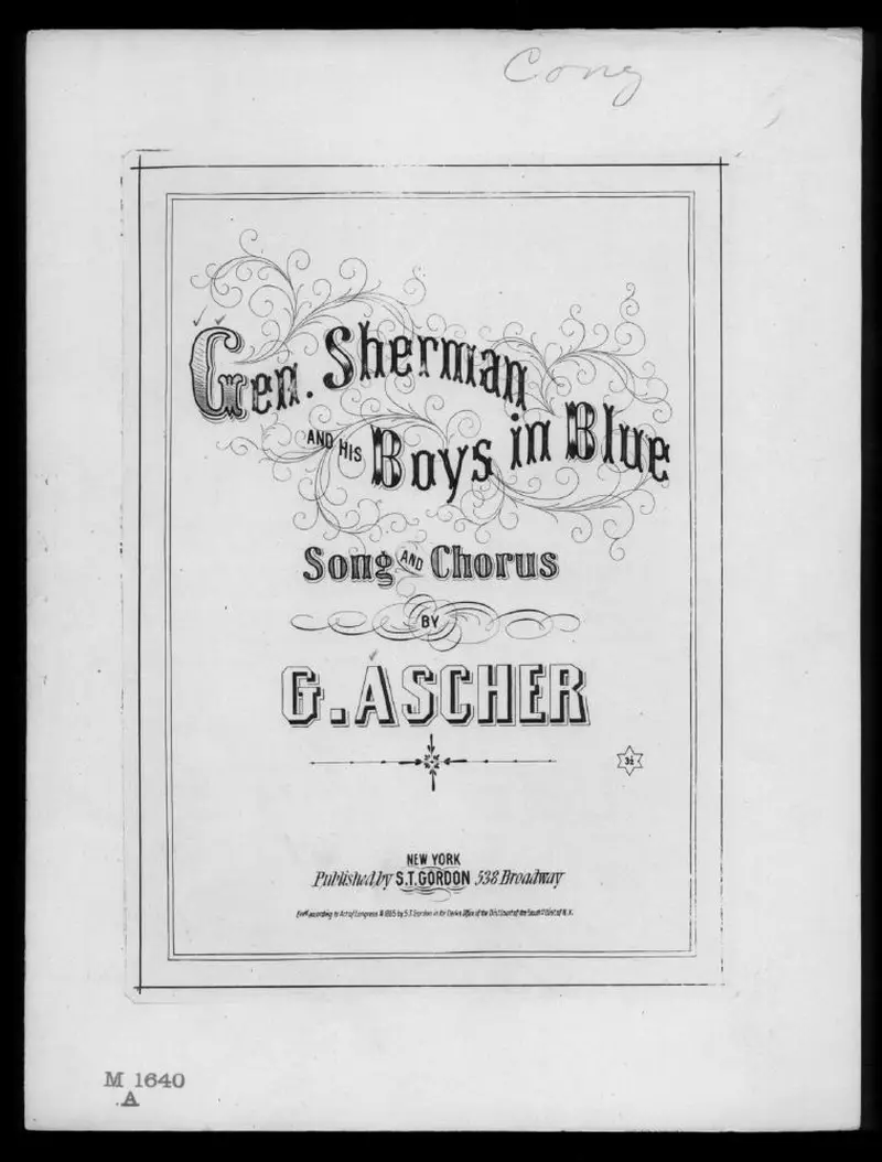 Первая страница нот «General Sherman and his boys blue»