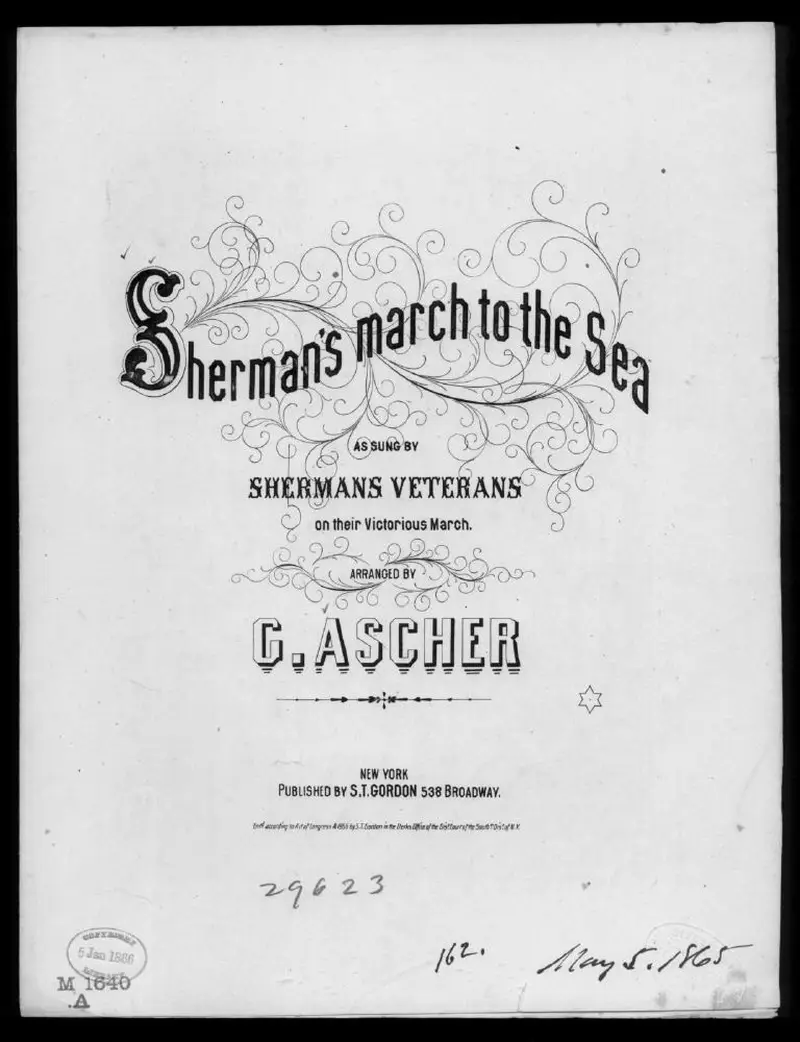 Первая страница нот «Sherman's Марш to the sea»