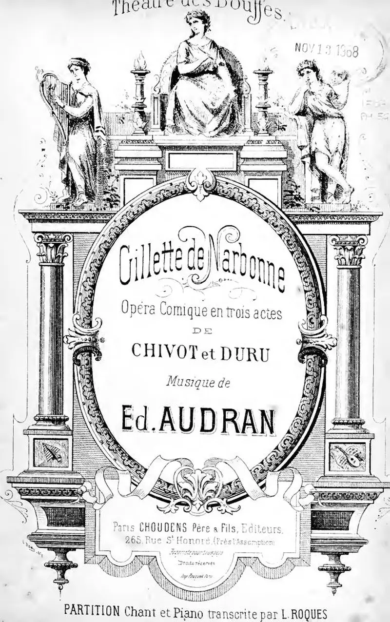Первая страница нот «Gillette de Narbonne»