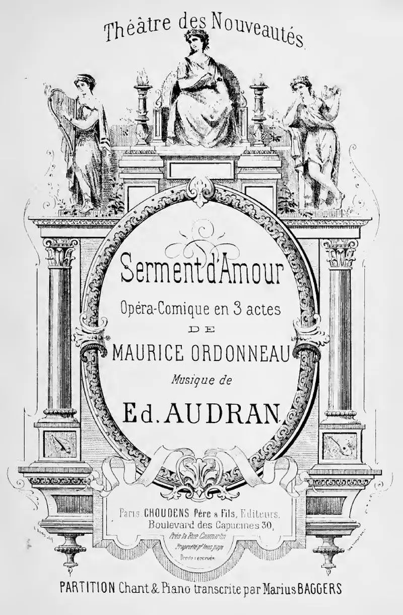 Первая страница нот «Serment d'amour»