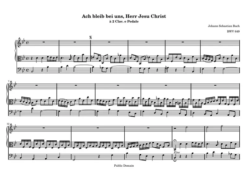 Первая страница нот «Ach bleib bei uns, Herr Jesu Christ»