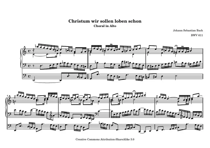 Первая страница нот «Christum wir sollen loben schon»