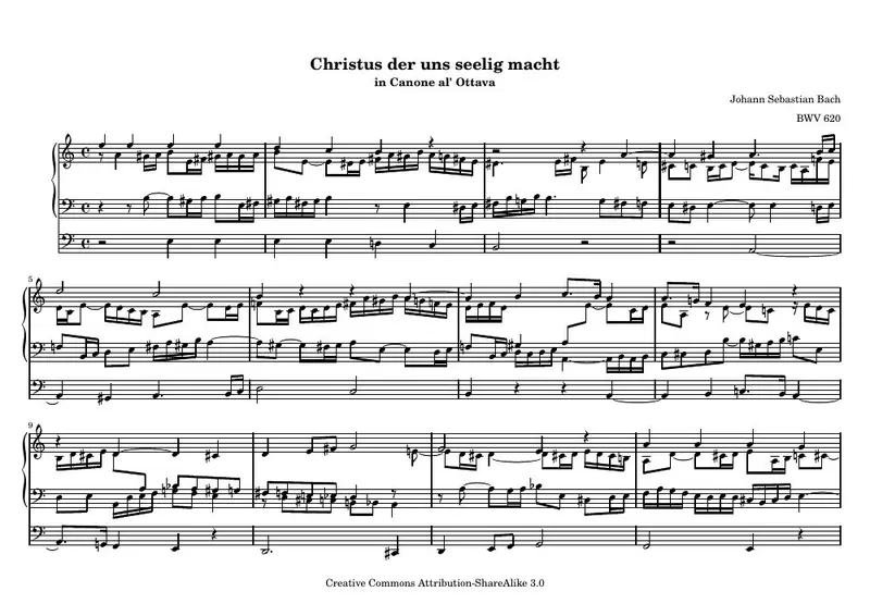 Первая страница нот «Christus der uns seelig macht»