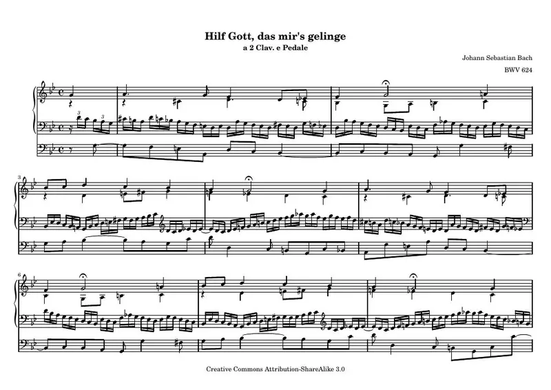 Первая страница нот «Hilf Gott, dass mir's gelinge»