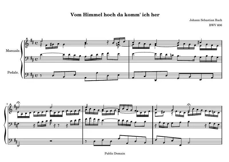 Первая страница нот «Vom Himmel hoch, da komm' ich her»