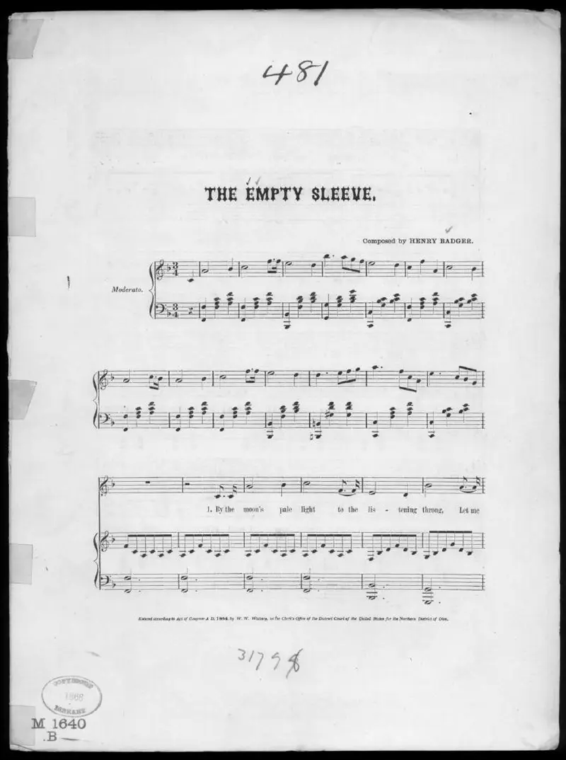 Первая страница нот «The Empty sleeve»