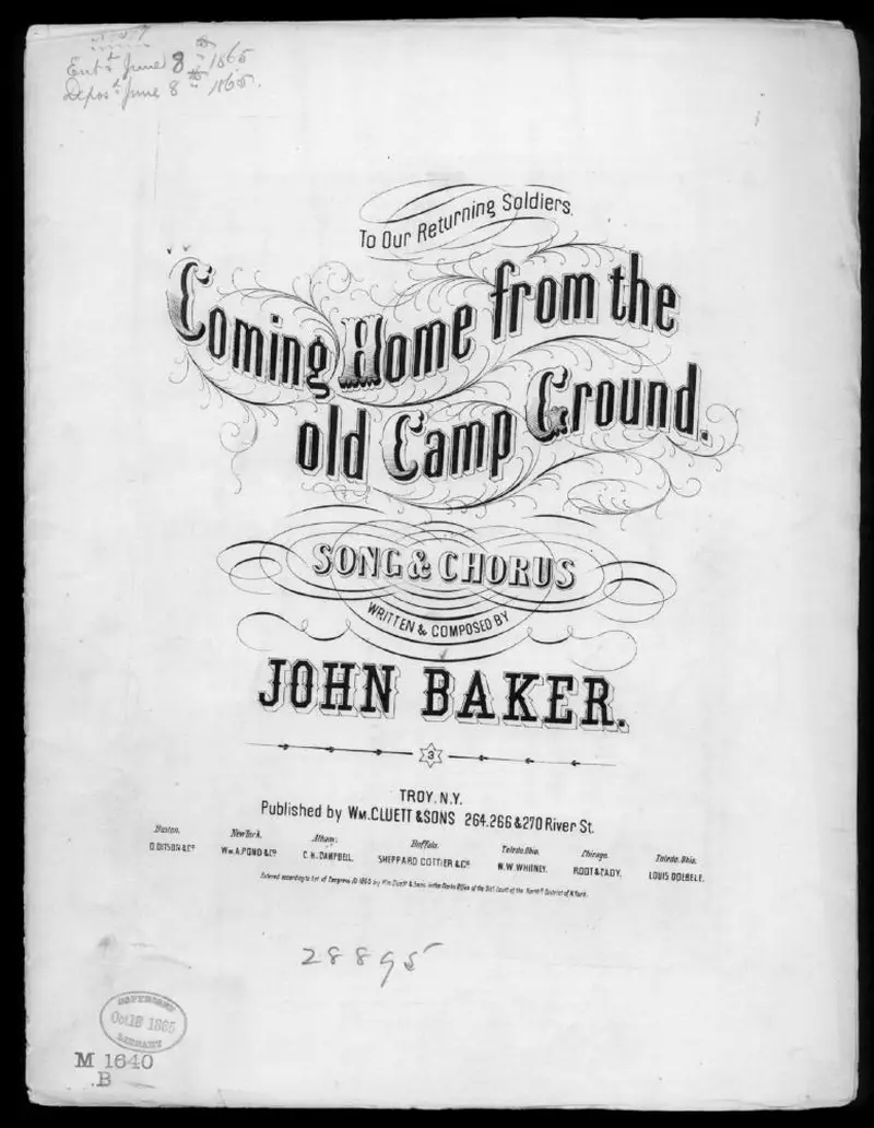 Первая страница нот «Coming home from the old camp ground»