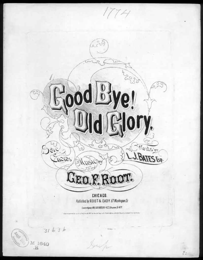 Первая страница нот «Good bye old glory»