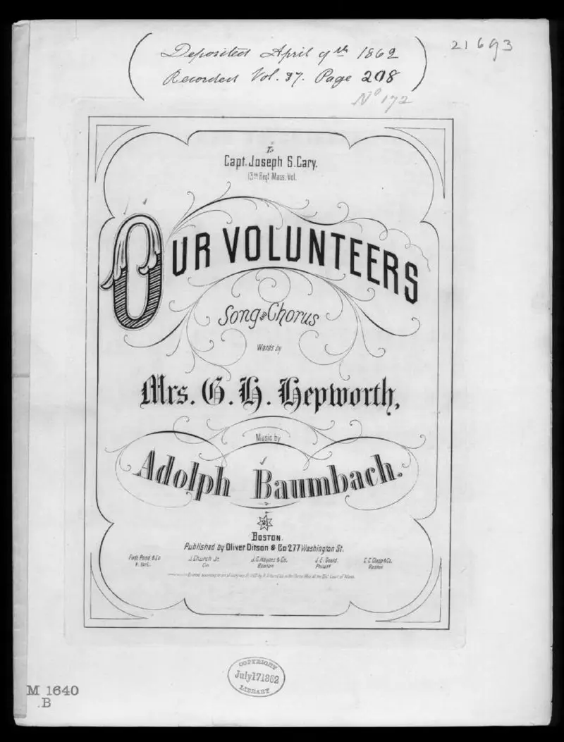 Первая страница нот «Our Volunteers»