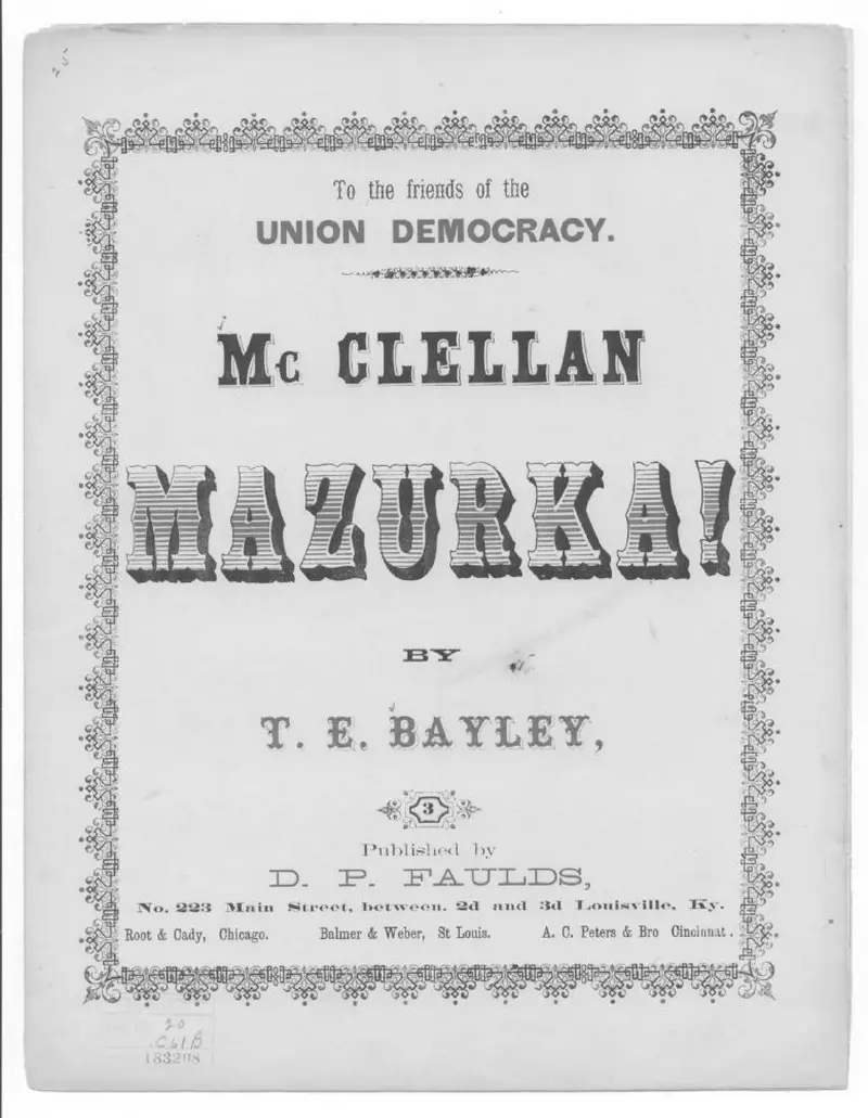 Первая страница нот «McClellan Мазурка»
