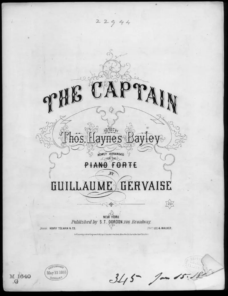 Первая страница нот «The Captain»