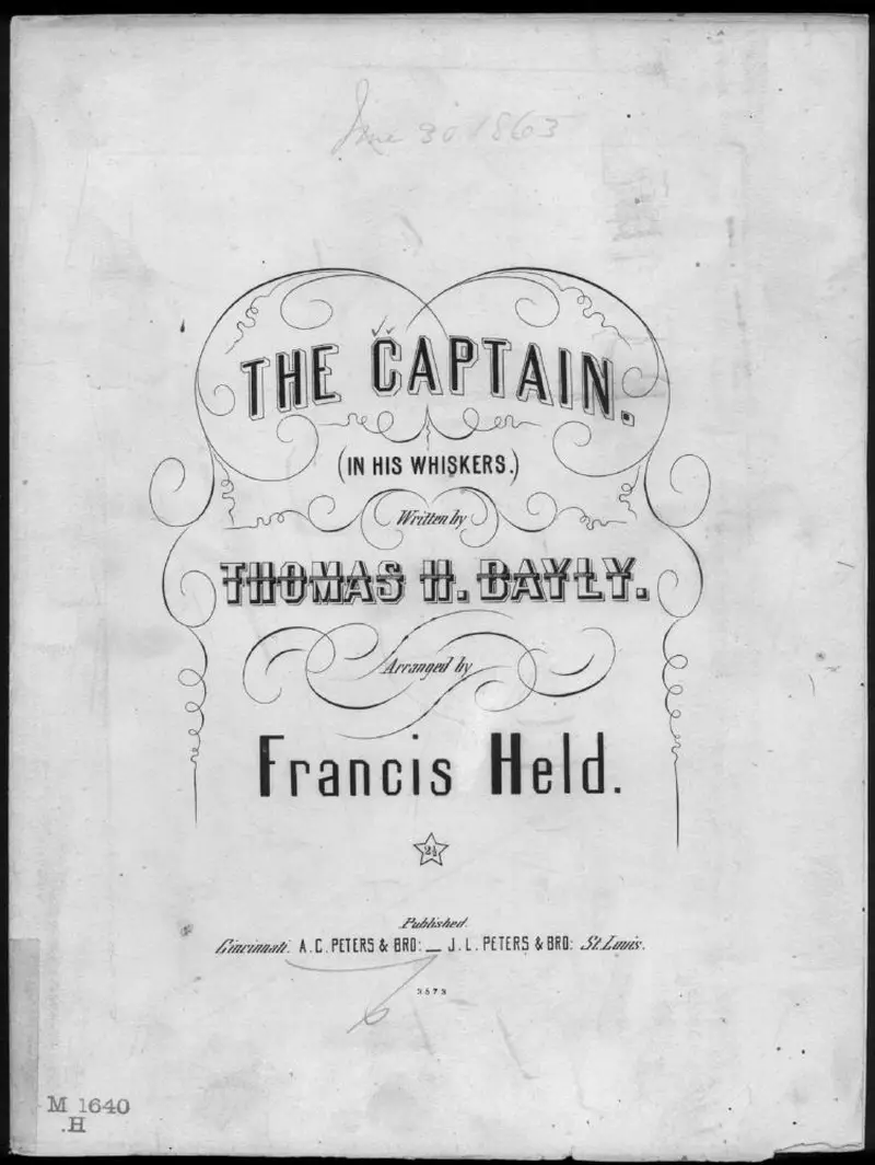 Первая страница нот «The Captain ( his whiskers)»