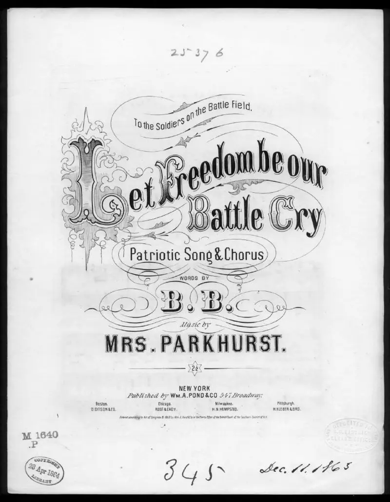 Первая страница нот «Let freedom be our battle cry»