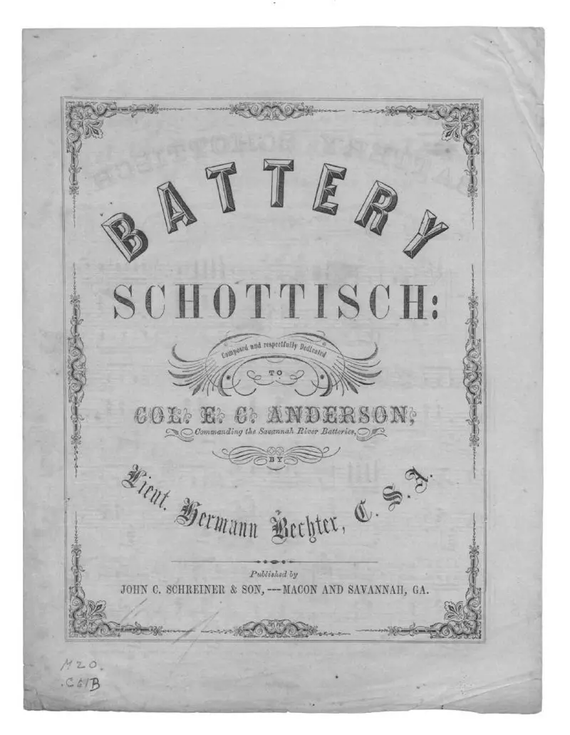 Первая страница нот «Battery schottisch»