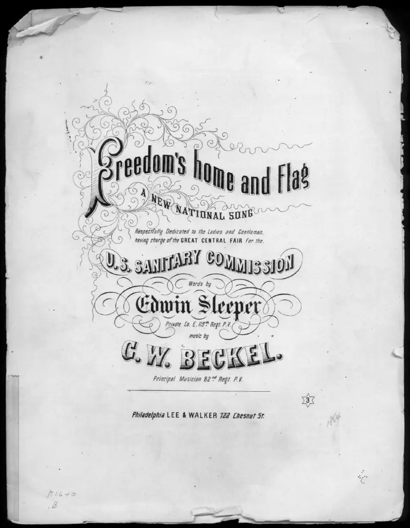 Первая страница нот «Freedom's home and flag»