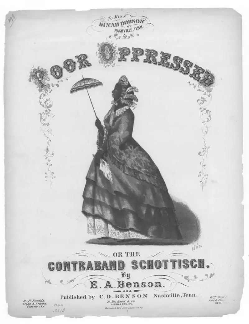 Первая страница нот «Poor oppressed, or The Contraband schottisch»