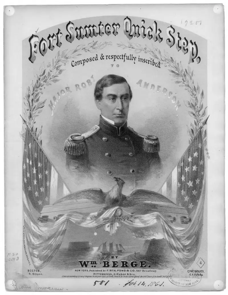 Первая страница нот «Fort Sumter quick step»