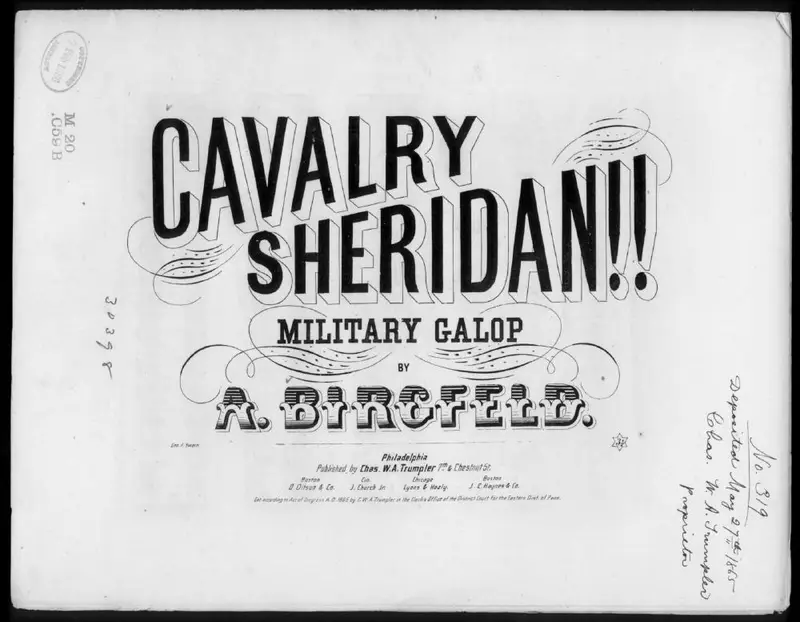 Первая страница нот «Cavalry Sheridan, military galop»