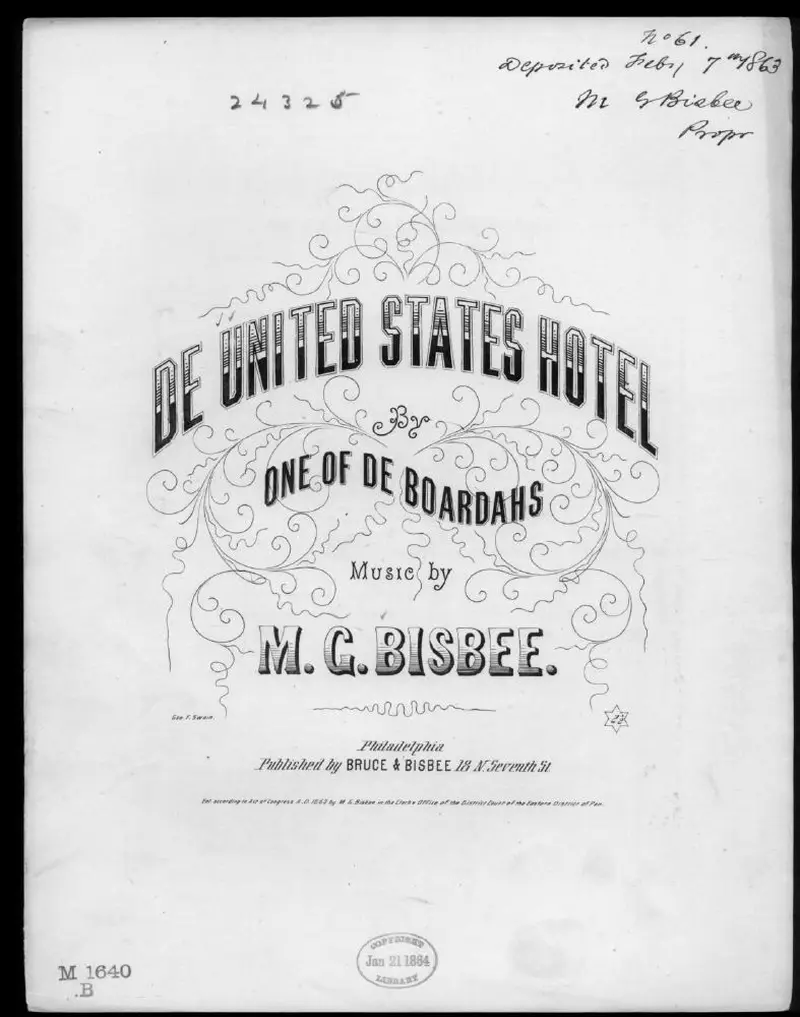 Первая страница нот «De United States hotel»