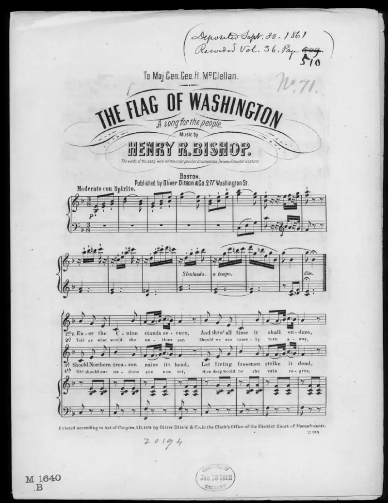 Первая страница нот «The Flag of Washington»