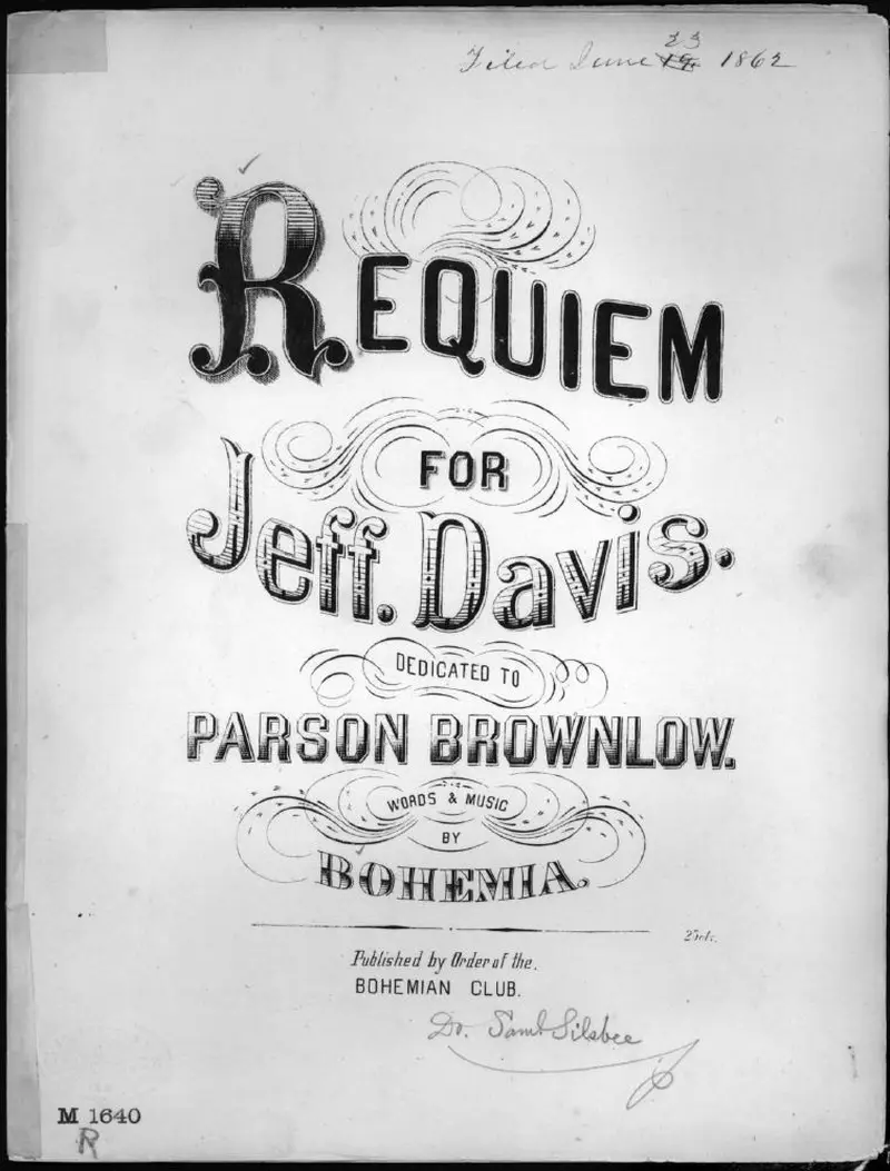 Первая страница нот «Requiem for Jeff Davis»