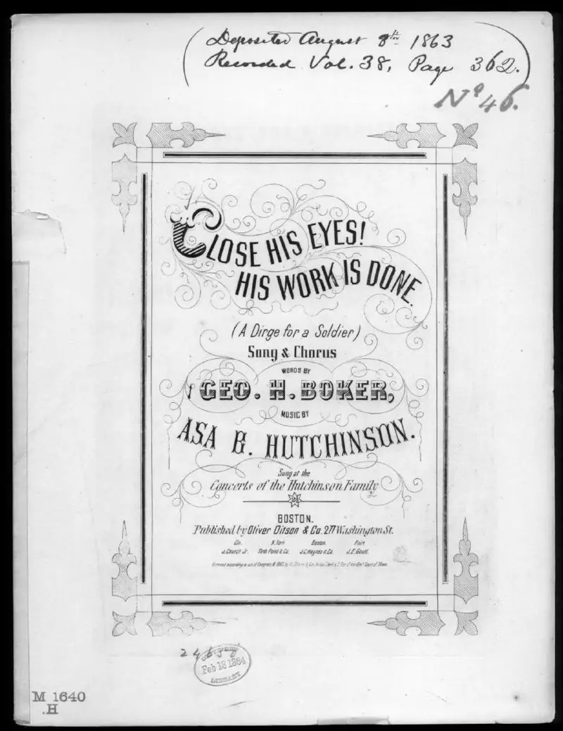 Первая страница нот «A Dirge for a soldier»