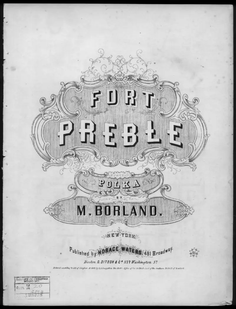 Первая страница нот «Fort Preble polka»