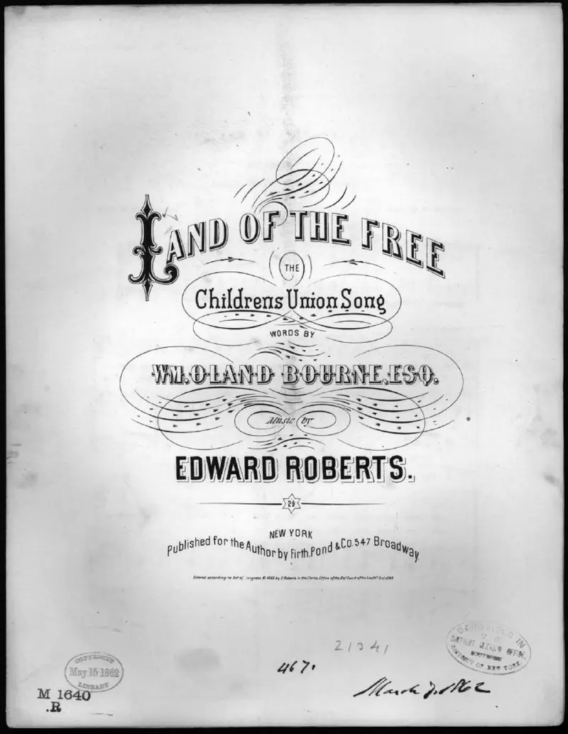 Первая страница нот «Land of the free»