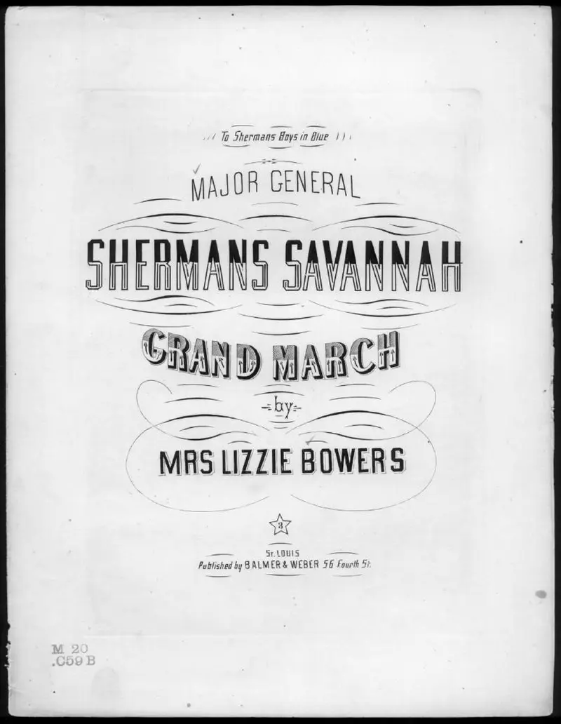 Первая страница нот «Shermans Savannah Марш»