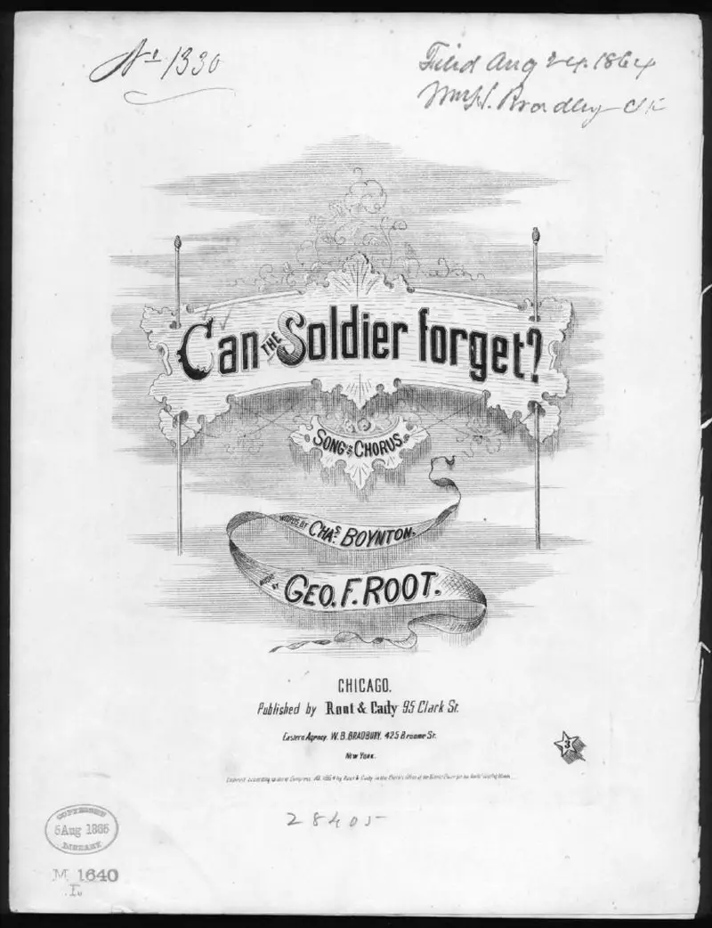 Первая страница нот «Can the soldier forget?»