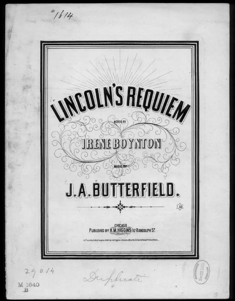 Первая страница нот «Lincoln's requiem»