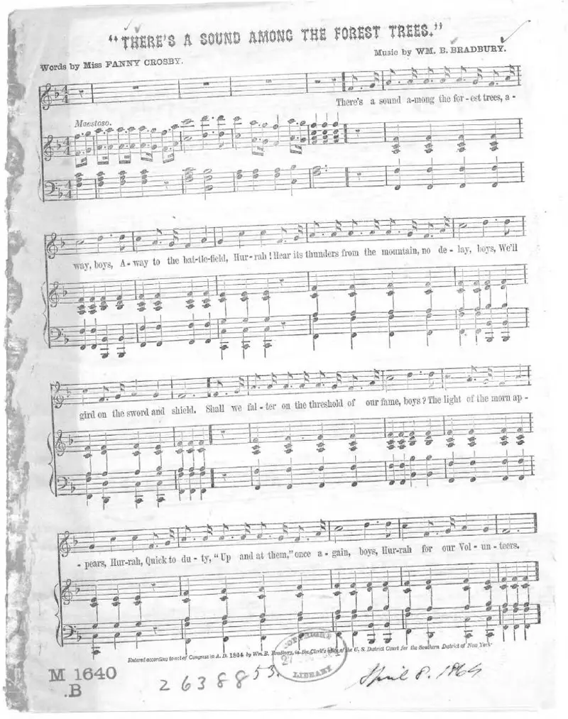 Первая страница нот «There's a sound among the forest trees»