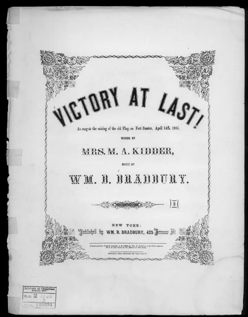 Первая страница нот «Victory at last!»