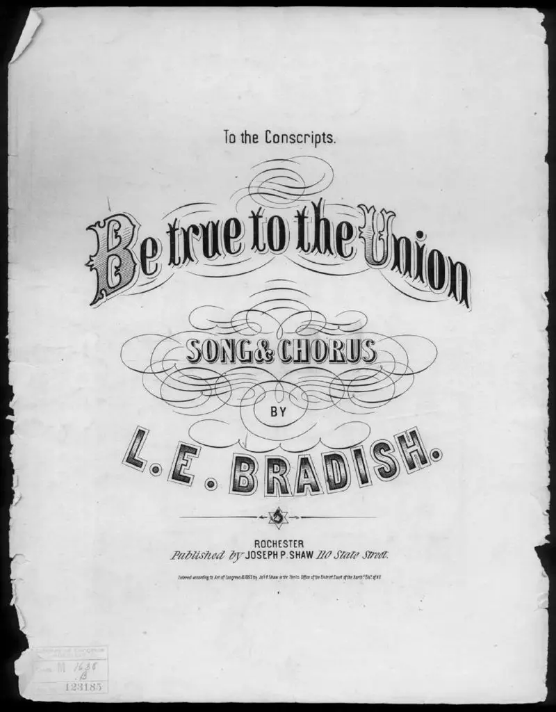 Первая страница нот «Be true to the Union»