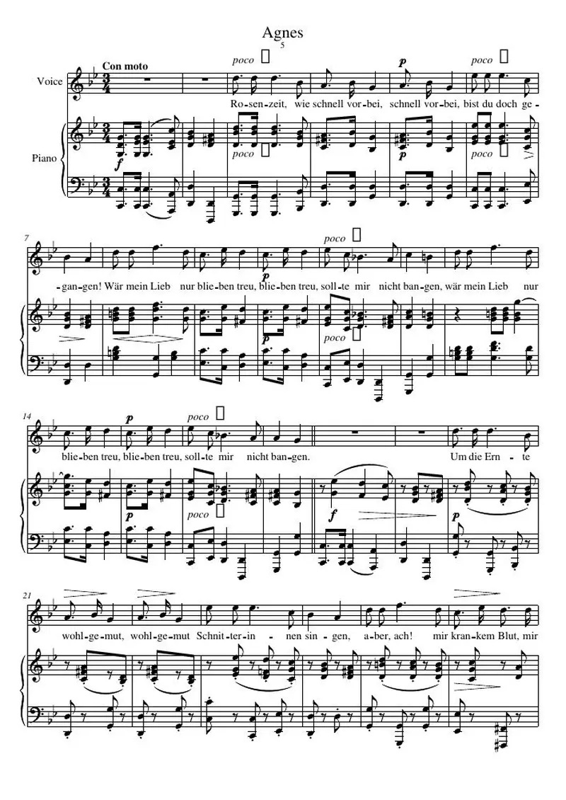 Первая страница нот «Agnes»