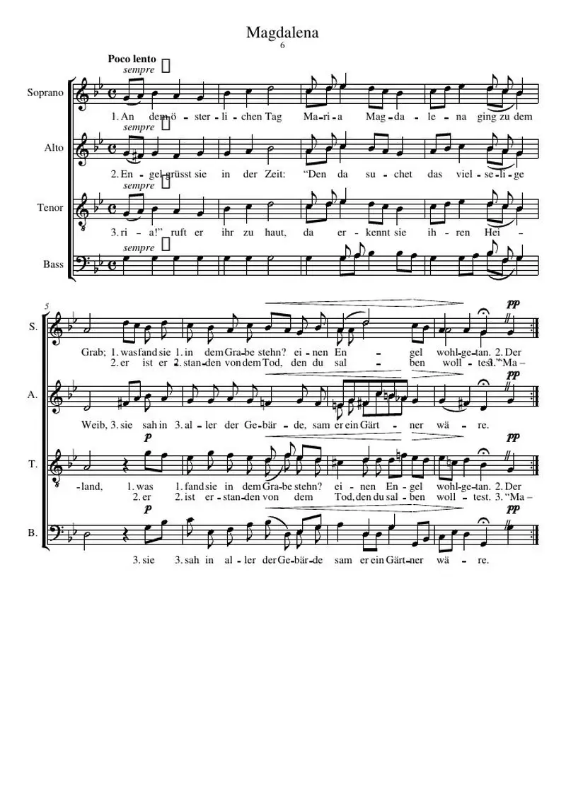 Первая страница нот «Magdalena»
